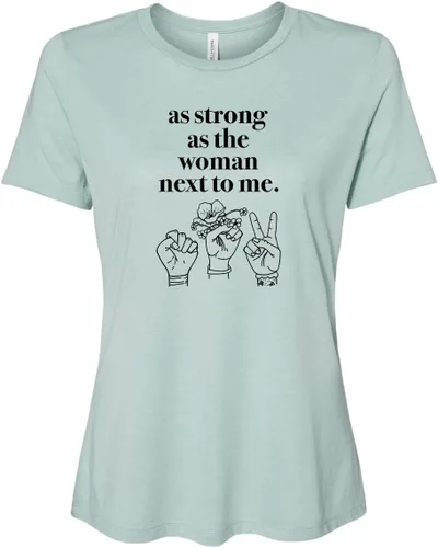 Miniatura 17 de Cute Women's Screen Printed Crew Neck Tee, Shirts With Sayings, Dusty Blue or Olive