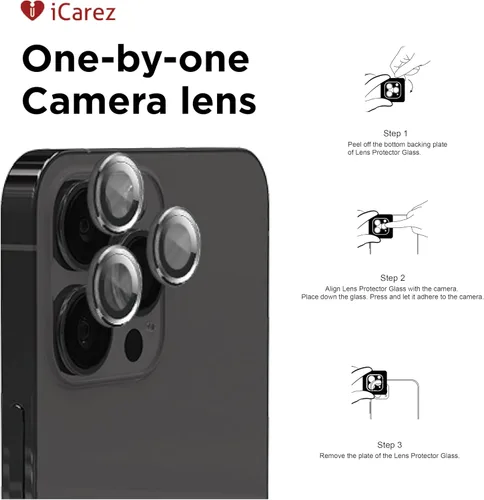 Miniatura 5 de iCarez Protector de pantalla de vidrio templado para iPhone 15 Pro Max de 6.7 pulgadas 2023 (paquete de 2) compatible con fundas, cobertura