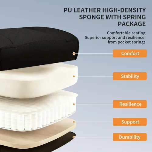 Miniatura 5 de Silla de oficina grande y alta, silla de juegos ancha resistente con tela de algodón con reposapiés, respaldo reclinable de doble capa de 150°
