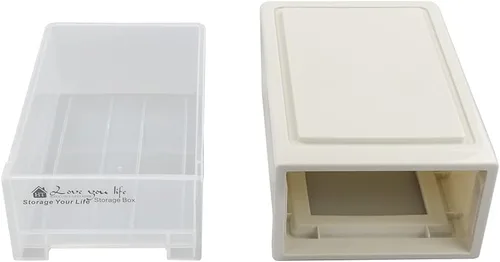 Miniatura 5 de Cajón de almacenamiento apilable de 17.8 cuartos de galón, paquete de 4 cajones de plástico