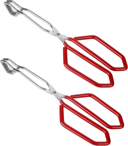 Miniatura 15 de MSY BIGSUNNY - Pinzas de tijera de acero inoxidable de 10 pulgadas, pinzas para alimentos de cocina con mango antideslizante, agarre cómodo, pinzas