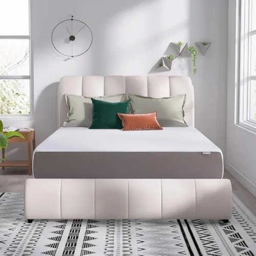 Miniatura 20 de Amazon Basics Colchón de espuma viscoelástica, sensación suave y mullida, 6 pulgadas, individual, blanco/gris