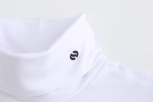 Miniatura 4 de SSLR -Camisas térmicas para mujer-Cuello alto de manga larga con forro polar para invierno, ajustada, cuello alto falso, capa base