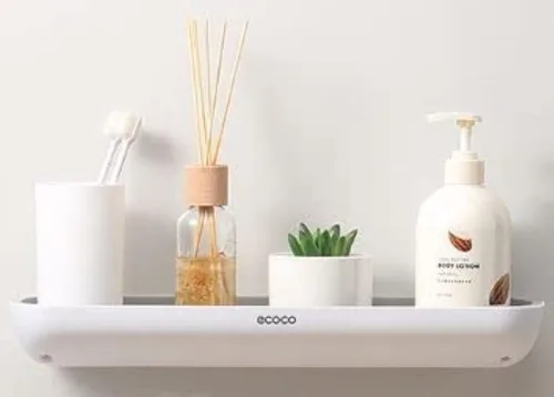 Miniatura 8 de Organizador de ducha negro montado en la pared, organizador de baño resistente al óxido sin taladrar con adhesivo fuerte para champú, jabón