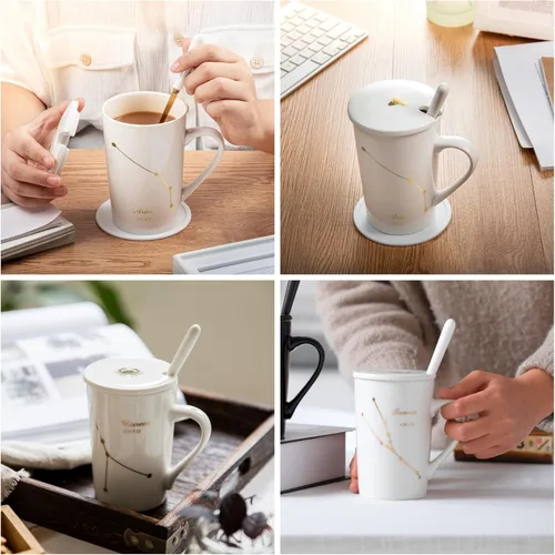 Miniatura 6 de Fullcci-15oz Creative Constellation Aquarius - Taza de café con capacidad para mejorar la taza de té para jugo de leche de cacao y agua