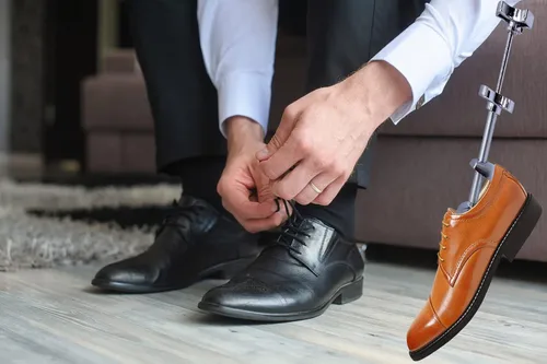 Miniatura 7 de Camilla de zapatos de metal profesional para hombre, talla 5-12 (UE 39-46) Zapatos planos árbol de 2 vías ajustable ancho ancho longitud expansor