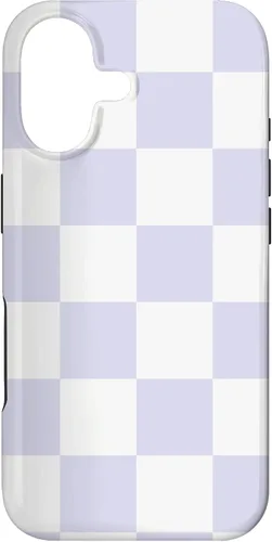 Cute Pastel Lavender Off White Checker Pattern Design Case for iPhone 17