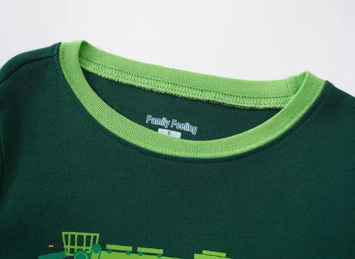 Miniatura 5 de Family Feeling - Conjunto de 2 piezas de pijama de Navidad a rayas para niños y niñas, 100 % algodón