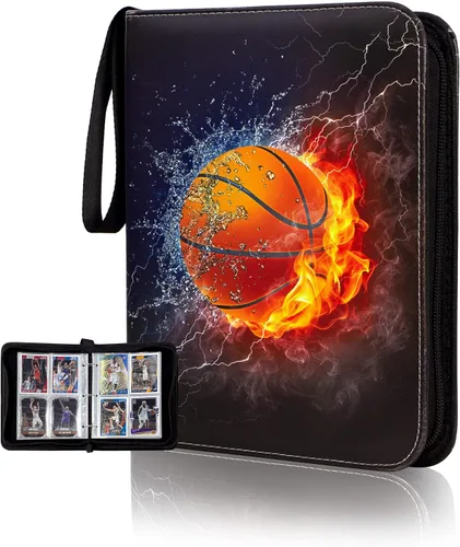 Miniatura 8 de Carpeta de tarjetas compatible con tarjetas de fútbol americano, tarjetas de intercambio, para MTG y otros TCG, se adapta a 400 tarjetas con 50
