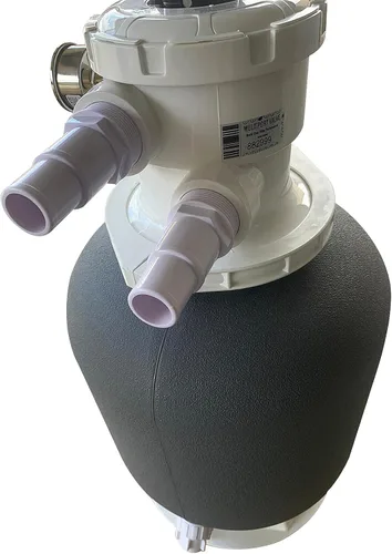 Miniatura 3 de FibroPool Filtro de arena para piscina de 14 pulgadas, 75 libras, sobre el suelo hasta 3500 galones, válvula multipuerto de 6 vías, compatible