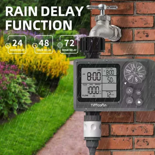 Miniatura 7 de Nuevo temporizador de aspersor programable de control de volumen de agua, temporizador de manguera con control de duración del agua y medidor