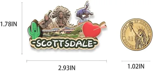 Miniatura 3 de USA Scottsdale - Imán de nevera con imán de madera 3D, monumentos de viaje, decoración coleccionable a mano, 2