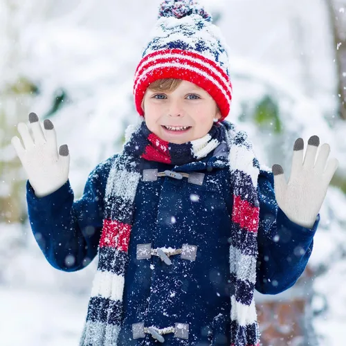 Miniatura 2 de SATINIOR 6 pares de guantes de punto para niños, guantes de invierno cálidos, guantes elásticos para niños o niñas