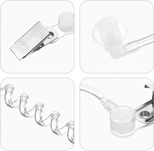 Miniatura 2 de Gejoy Paquete de 4 auriculares espía transparentes, accesorio de disfraz de agente de seguridad falso, accesorio de juguete para Halloween y cosplay