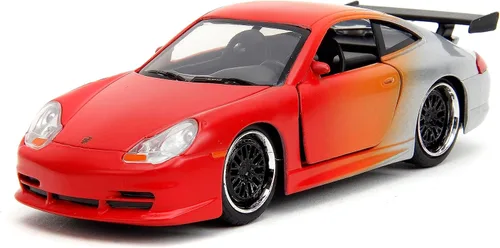 Jada Pink Slips 1:32 W1 Porsche 911 GT3RS - Auto fundido a presión, juguetes para niños y adultos (imprimación rojo/naranja/plata)