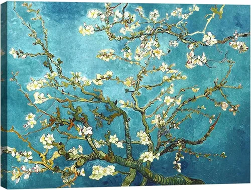 Miniatura 7 de Pyradecor Modernas pinturas al óleo famosas de flor de almendra, impresiones en lienzo de Van Gogh, cuadros florales sobre lienzo, arte de pared