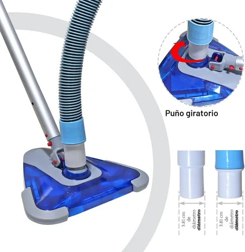 Miniatura 4 de POOLWHALE Mangueras profesionales de vacío de piscina de 1-1/2 pulgadas x 24 pies con puño giratorio y cabezal de vacío flexible