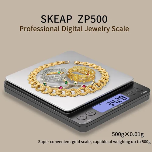 Miniatura 2 de SKEAP Báscula digital para joyeros y coleccionistas, escala digital de monedas con pantalla LCD retroiluminada, función de tara, ideal para piedras