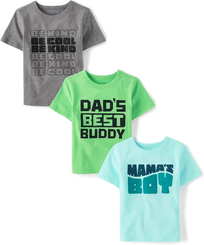 The Children's Place Baby Boys' and Toddler Family,mom,dad,sibiling Short Sleeve Graphic T-Shirts,multipacks
