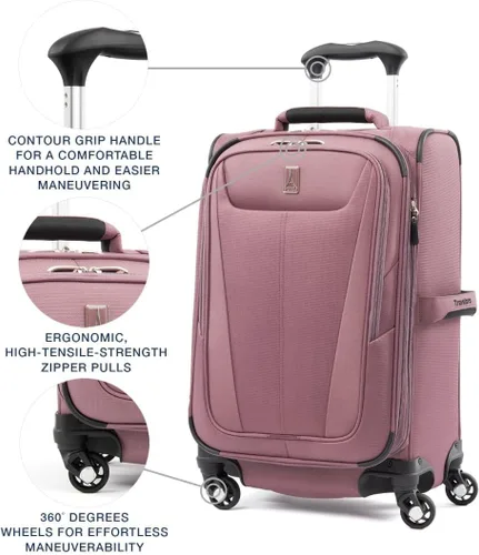 Miniatura 169 de Travelpro Maxlite 5 - Juego de 2 piezas de equipaje de mano de tela, expandibles con 4 ruedas giratorias, bolso blando para debajo del asiento, Negro