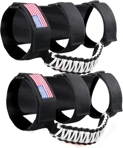 Miniatura 10 de Asas de agarre para barra estabilizadora con luz de techo para 1945-2025 Jeep Wrangler CJ YJ TJ JK JL Gladiator JT UTV Polaris RZR 2.0”-4.0” jaula 2