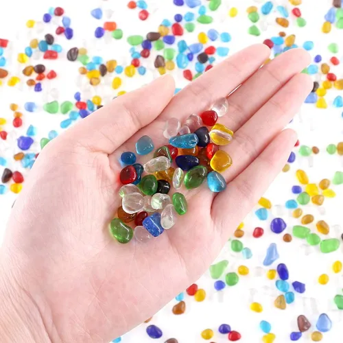 Miniatura 4 de Hilitchi Piedras preciosas de vidrio planas, mármoles de vidrio para eventos, bodas, cumpleaños, Navidad, decoración de jarrones, rellenos de mesa