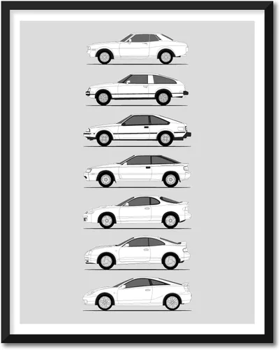 Miniatura 26 de Idea Network Póster hecho a mano compatible con Toyota FJ Cruiser, arte de pared impreso hecho a mano, decoración de los BJ, FJ25, FJ40, FJ43, FJ45