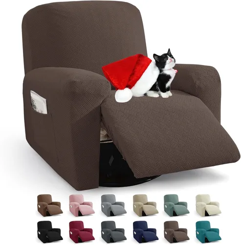 Miniatura 45 de JIVINER Fundas reclinables de gran tamaño de 3 piezas para sillón reclinable grande con bolsillos, tela jacquard elástica Lazy Boy funda para sofá