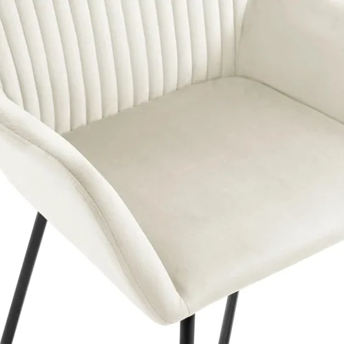 Miniatura 7 de Dining Chair Set of 2 Cream Velvet Upholstered Chairs with Sturdy Steel Frame and Ergonomic Design for Dining Room Kitchen and Living Room Cream a