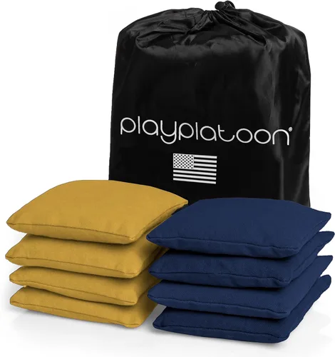 Miniatura 33 de Play Platoon Bolsas de Cornhole Resistentes a la Intemperie - Juego de 8 Bolsas de Frijoles Reglamentarias para Lanzar - Tamaño y Peso Profesional