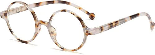 Miniatura 14 de JOVAKIT Lentes de bloqueo de luz azul redondos retro para mujeres y hombres, estilo literario vintage, sin receta