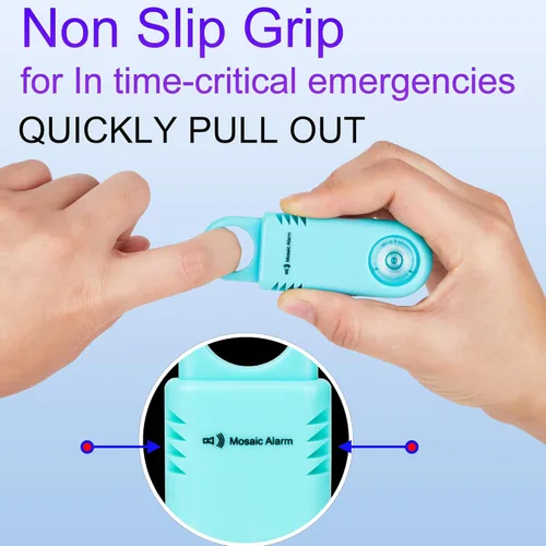 Miniatura 4 de 135dB recargable Mutual SOS Paging Personal Alarm Antideslizante Grip Llavero Sirena para Mujer. Linterna ultra brillante incorporada. Alertas