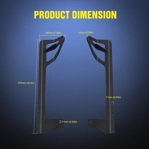 Miniatura 2 de Nilight - Soporte de montaje para marco de parabrisas para barra de luz LED de 50 pulgadas en Wrangler JK 2007-2017