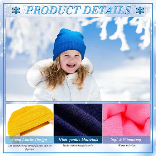 Miniatura 6 de Handepo Juego de 30 gorros y guantes de invierno para niños, gorro de punto a granel, guantes de punto, unisex, para clima frío, para regalo