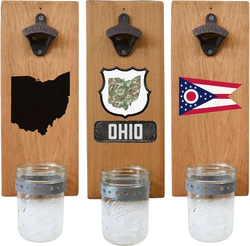 Miniatura 57 de Abrebotellas de cerveza de Massachusetts – Abridor de botellas hecho a mano montado en la pared con tapa – Regalo de cerveza para él o ella