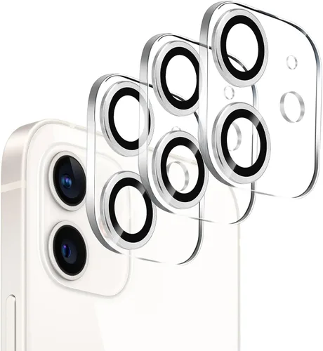 Miniatura 30 de Paquete de 3. Protector de lente de cámara Dengduoduo para iPhone 11 y iPhone 12 Mini, Glitter Bling Sparkle Ultra HD, vidrio templado, dureza 9H