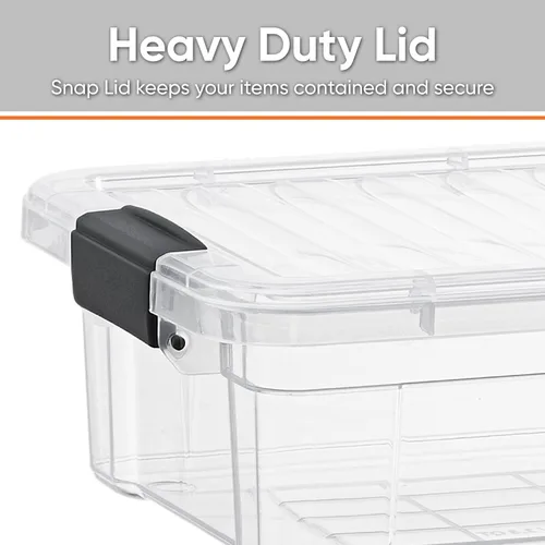 Miniatura 3 de Superio Cajas de almacenamiento transparentes con tapas, contenedores de plástico de 2.5 cuartos de galón para organizar, cajas apilables, sin BPA