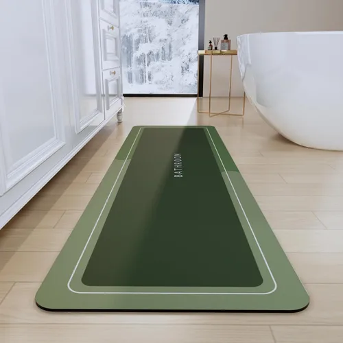 Miniatura 20 de Tapete de baño, tapetes de baño súper absorbentes, antideslizantes, de secado rápido, tapetes de goma fina para piso de baño que caben debajo