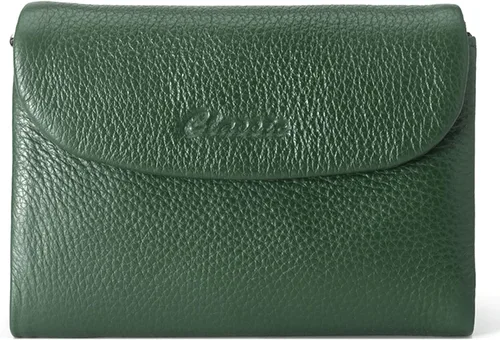 Billetera para mujer, de piel auténtica, billetera de gran capacidad con tarjeteros, ventana de identificación, bolsillos con cremallera, cierre