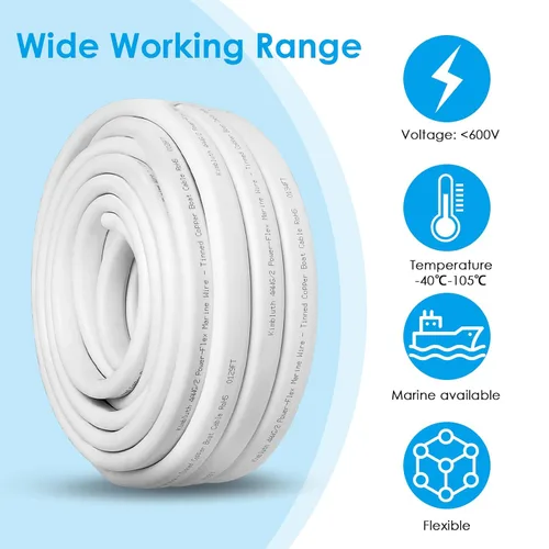 Miniatura 4 de Cable marino dúplex de calibre 4, cable de cobre estañado para barco, 50 pies 4 AWG estándar USA OFC alambre de cobre libre de oxígeno