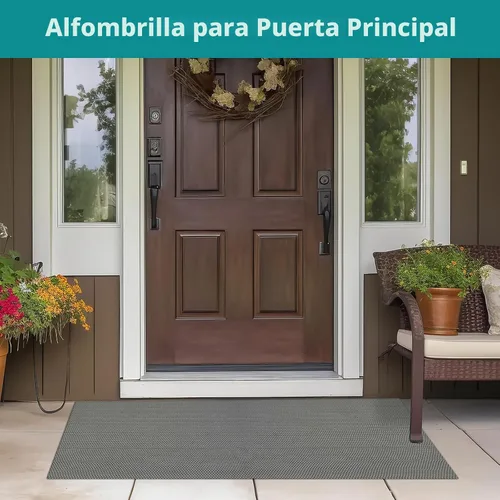 Miniatura 5 de WochiTV Tapete de drenaje antideslizante, tapete de puerta delantera, tapete de PVC para piscina, 0.2 pulgadas de grosor, goma para interiores