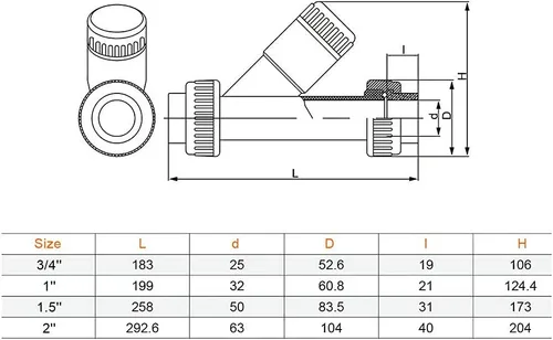 Miniatura 2 de TOMEX Colador Y de 3/4 '' - Filtro en Y de sedimento UPVC transparente, True Union, 20 Mesh, NPT hembra [NPT 3/4 pulgadas]