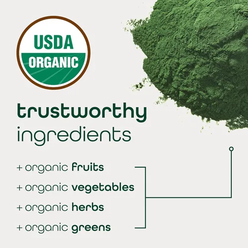 Miniatura 5 de Zena Nutrition Polvo de Súper Verdes Orgánico, Más de 70 Superalimentos, 0 Azúcar, 3G de Fibra, Espirulina, Chlorella, Hongos