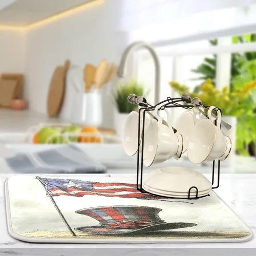 Miniatura 5 de Tapete de secado de platos para encimera de cocina, tapete de secado de platos, tapete escurridor de platos, almohadilla de microfibra absorbente