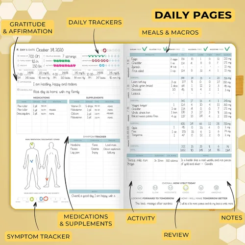 Miniatura 3 de Clever Fox Planificador médico diario: cuaderno de diario de salud, diario de bienestar y cuaderno de registro de autocuidado, dura 3 meses, 7 x
