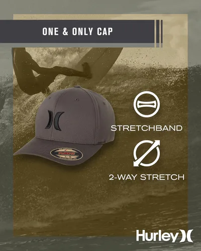 Miniatura 65 de Hurley Gorra de béisbol para hombre - Flexfit - Gorras de béisbol ajustadas para hombre (tamaños: S-XL)