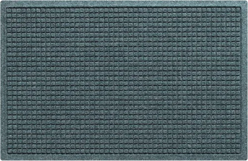 WaterHog - Tapete con parte trasera de goma para interiores y exteriores, protección antideslizante para puerta delantera, vestíbulo, porche, Piedra