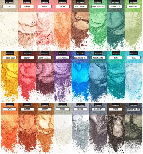 Polvo de mica para resina epoxi, polvo de pigmento para uñas, pigmento de color de resina epoxi, tinte para hacer jabón, pigmento de mica, juego de