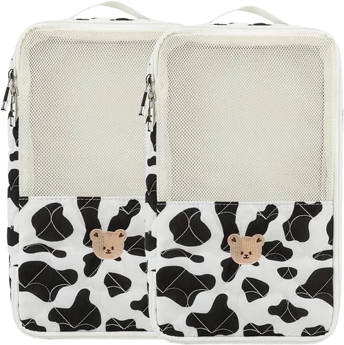 Miniatura 11 de Bolsas organizadoras para pañales para bebé, paquete de 2 bolsas impermeables para colgar pañales, bolsa de malla de oso de conejo, reutilizable