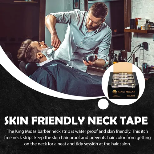 Miniatura 3 de King Midas Empire Neck Bandas de papel elásticas profesionales – Paquete de 12 accesorios desechables para corte y peinado para salones y barberos